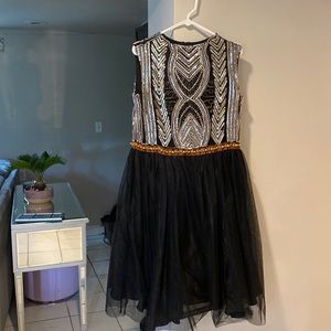 Black and gold  party dress with studs